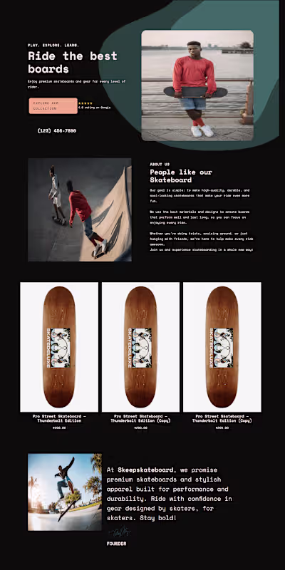 Skeep Skateboard Website Project