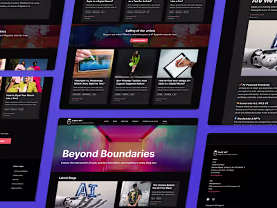Blog screen web ui design