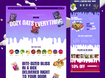 Dozy Oats Landing page Design 