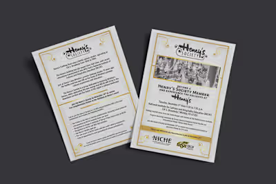 Event Invite - Henry's Society 