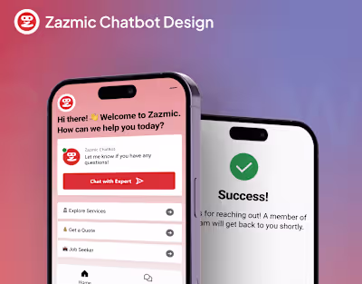 Zazmic AI Calendar Chatbot Design | Live Prototype