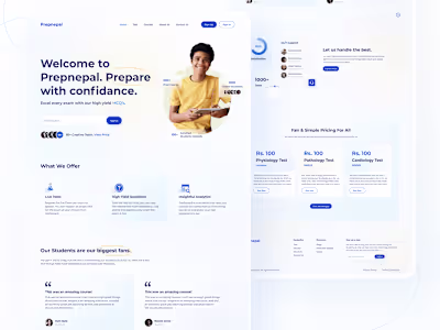 Prepal-Online Exam Landing Page