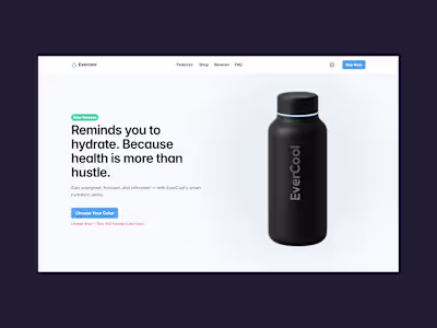 EverCool Landing Page Design