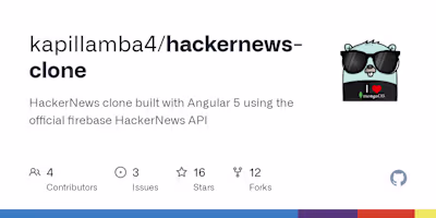 Hackernews clone using Angular 5