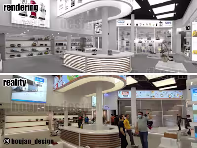 Interior design of De'longhi home appliance store 