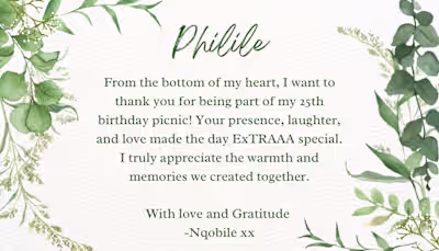 Thank you card