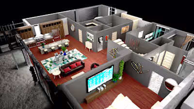 Dallas Modern Home Floorplan Rendering