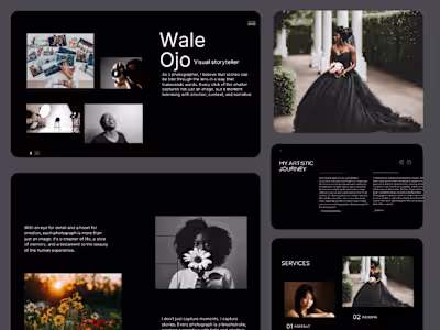 Portfolio website for a visual storyteller