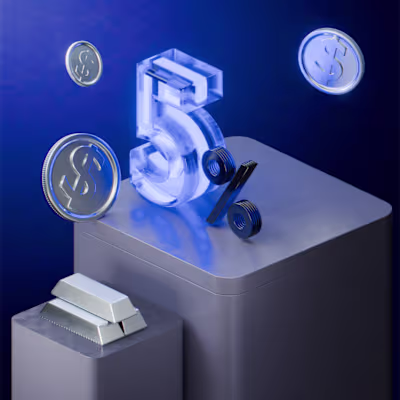 A modern 3D composition designed to communicate clarity, val...