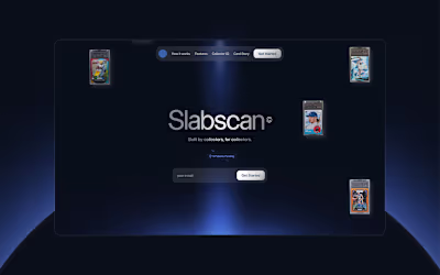 Framer Landing Page for Trading Card Startup Slabscan