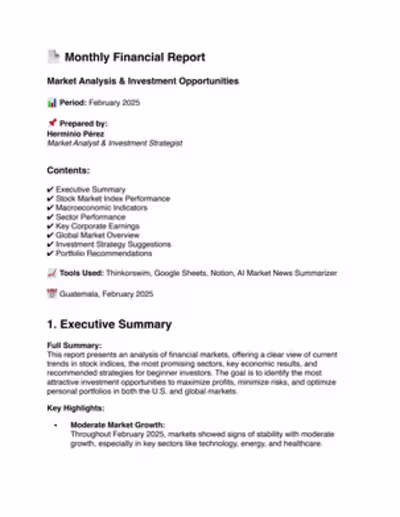 Market Analysis & Investment Opportunities, Luis, february 2025