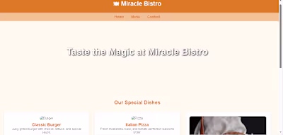 I was working on a restaurant website.The Miracle Bistro web...