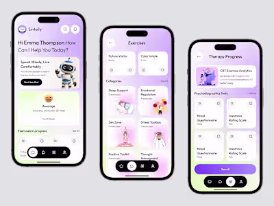🧠 AI Mental Health App UI A calm, intelligent design for em...