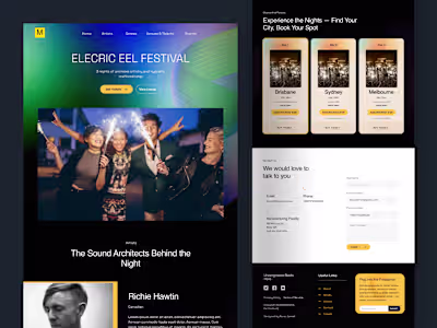 Music Festival Events website Design