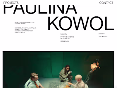 Paulina Kowol DOP Website Design
