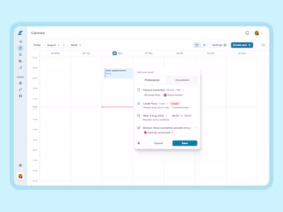 Manual creation of appointments