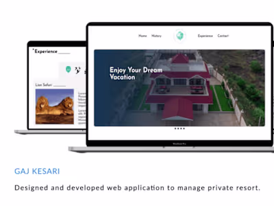 A custom web solution for a private resort located in India.  