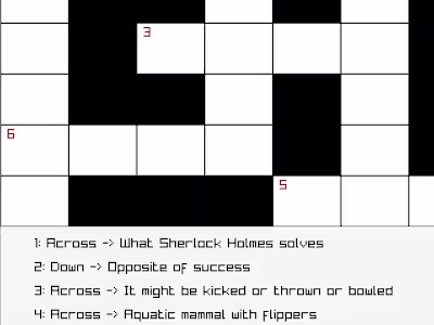 A Graphical Crossword Puzzle in C