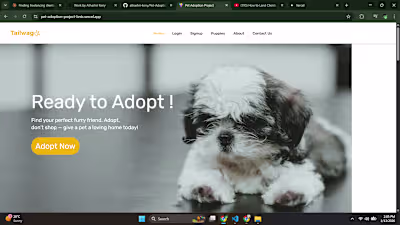 Pet Adoption Web Application (TailWag) A user-friendly platf...