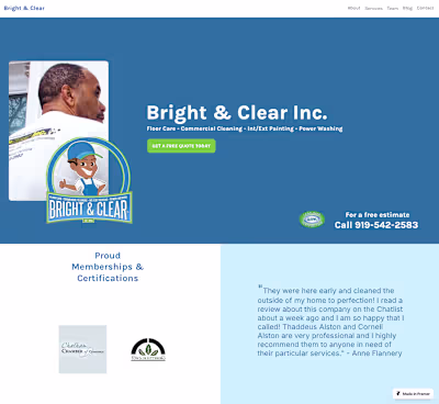 Bright & Clear Inc. Website Modernization
