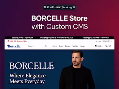 ECommerce store with Custom CMS in Nextjs, mongoDB