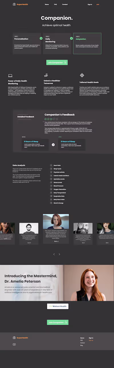 Complete Landing Page Design for AI Company