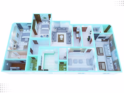 3d floor plan | Interior design | Realistic rendering