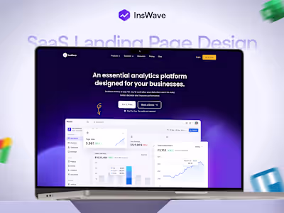 InsWave – Modern SaaS Landing Page Design | AI Data Platform