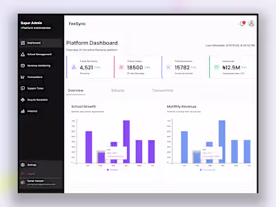 FeeSync Admin Dashboard Design