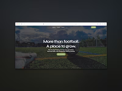Elite Youth Football Academy - Website Design