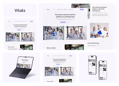 Vitals Healthcare Social Network Landing Page Design