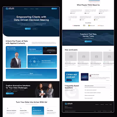 Project Design in Figma for Data & AI IT Consulting services.
