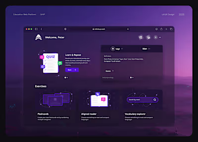 UX/UI design for e-learning Platform