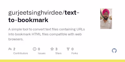 Text to Bookmark HTML Converter
