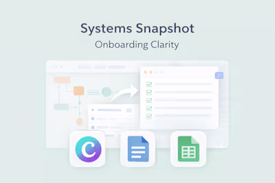 System Snapshot: Onboarding Clarity Case Study