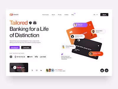 UI/UX Design for Finory's Financial Platform