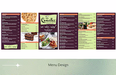 Menu Design Concept for Camille's Sidewalk Cafe