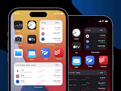 iOS App Widget Design for Currency Converter