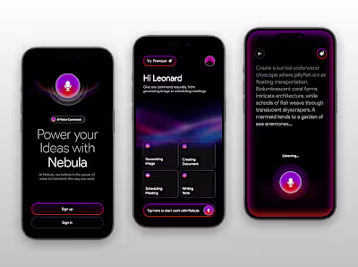 Nebula - AI voice command app design