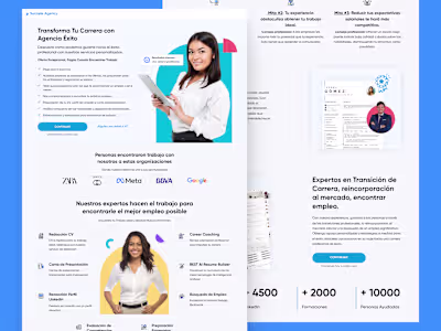Success Agency Landing Page for Job Seekers and Career Coaching