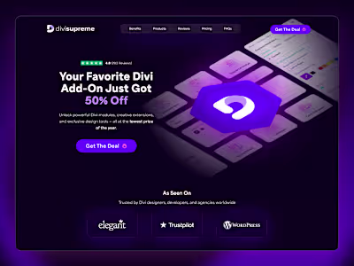 Divi Supreme Black Friday 2025 Landing Page Design