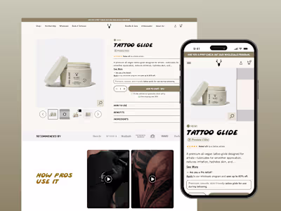 Mad Rabbit Tattoo Glide Landing Page