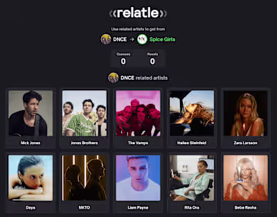relatle: the daily music relation game