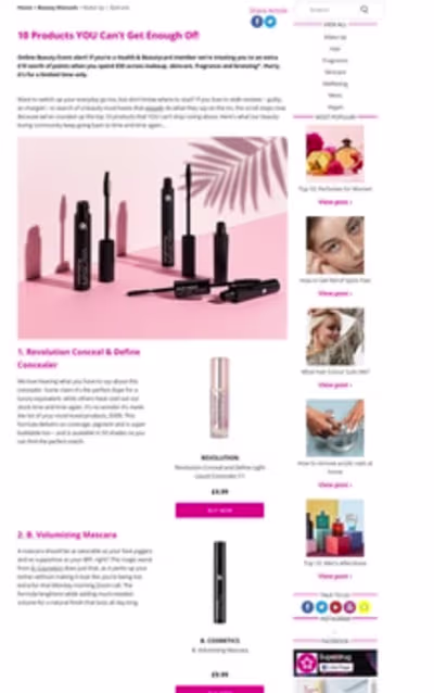 SEO + Authority-building blog articles for major beauty retailer
