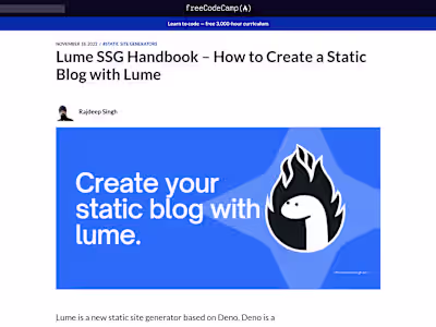 Lume SSG Handbook – How to Create a Static Blog with Lume