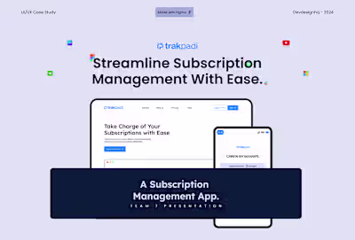 Trakpadi- Subscription Management App