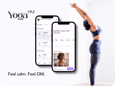 Designing a yoga booking app experience (personal project)