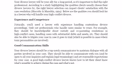 High-Conflict Divorce Guidance Book