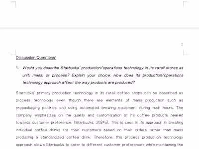 Case Study on Starbucks' Operation Process.