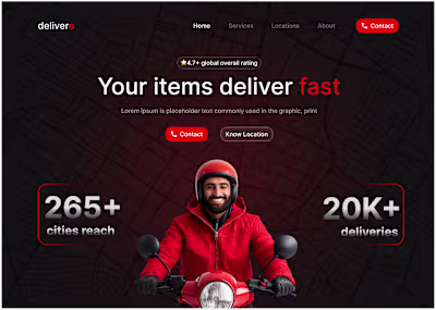 Delivero – Modern Delivery Landing Page Designed a fast and ...
